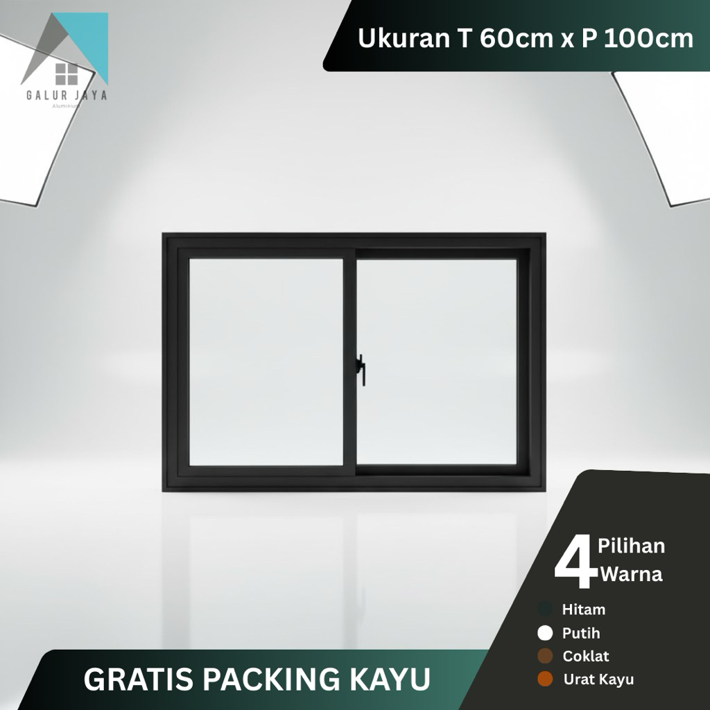 JENDELA ALUMINIUM SLEDING T 60 x P 100