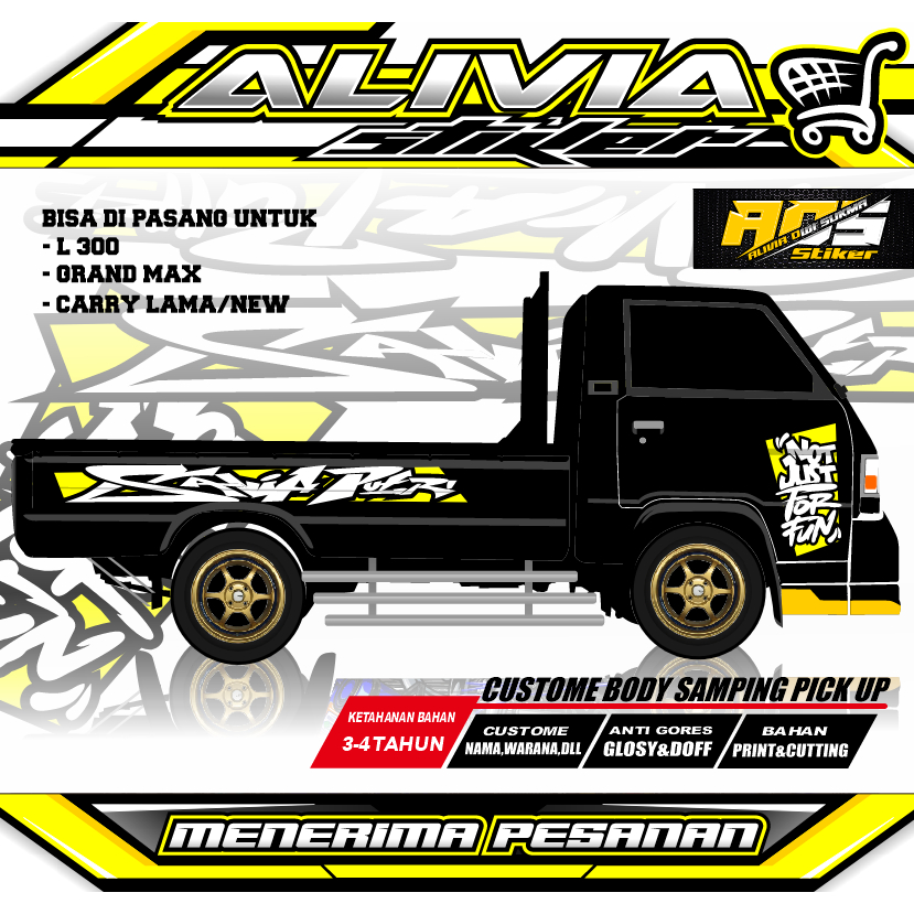 Stiker Samping Mobil L300-Stiker Pintu/Bak Samping-Stiker Bisa Custome Design-Stiker Variasi