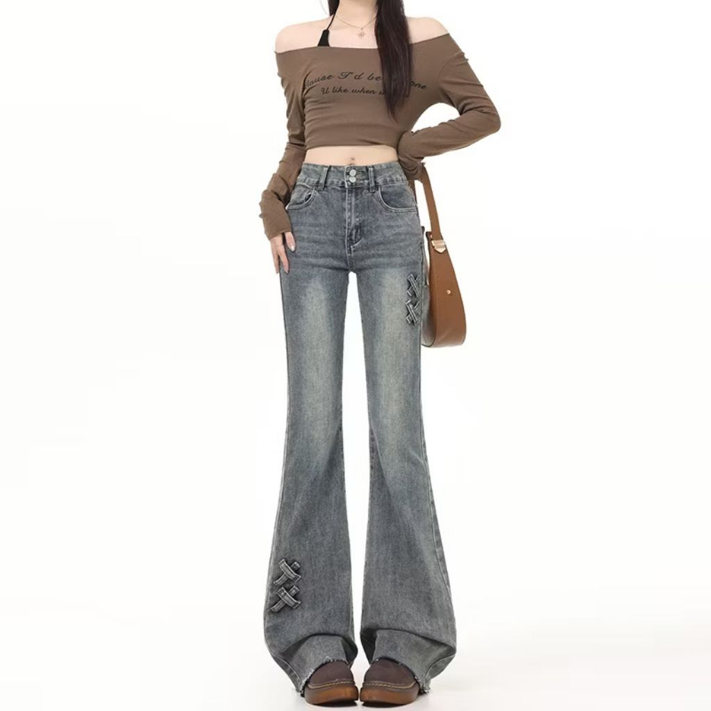 DNS Ultra 8839 Cutbray Stretch Highwaist Celana Jeans Wanita