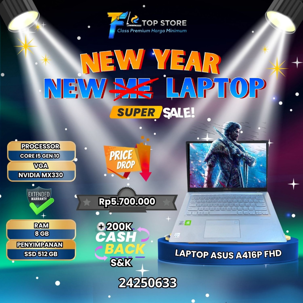 ASUS A416P FHD CORE I5 GEN 10 RAM 8 GB SSD 512 GB