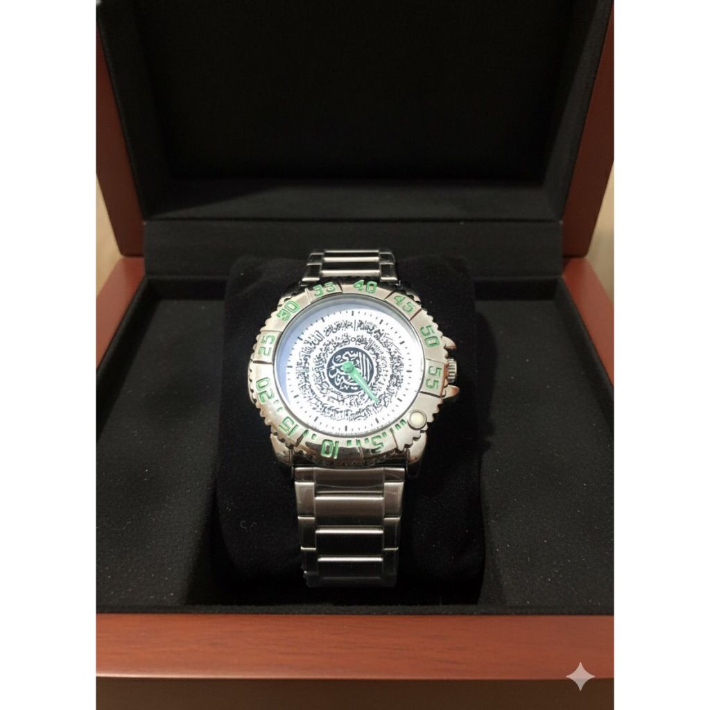 Jam Tangan Pria Rantai Stainless Steel Angka Arab Kaligrafi Anti Air