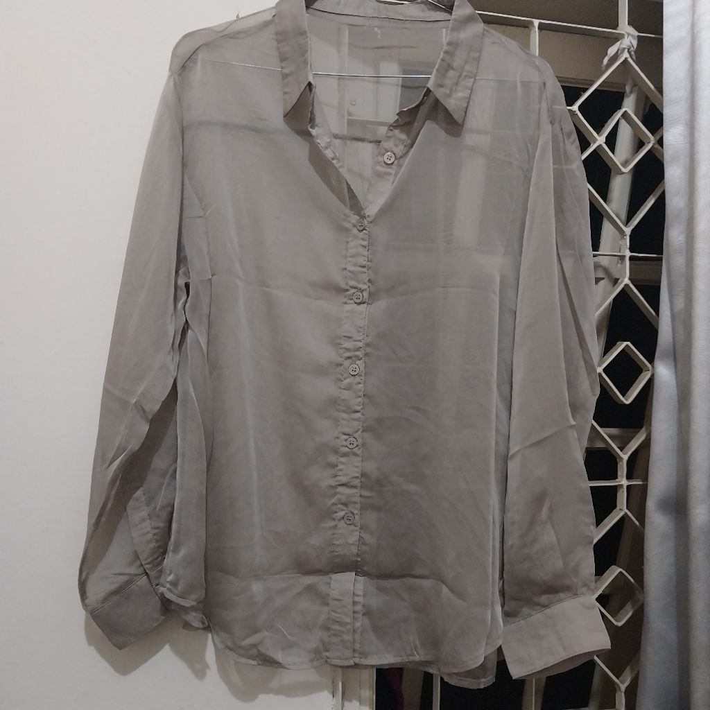 GRL sheer shirt kemeja menerawang