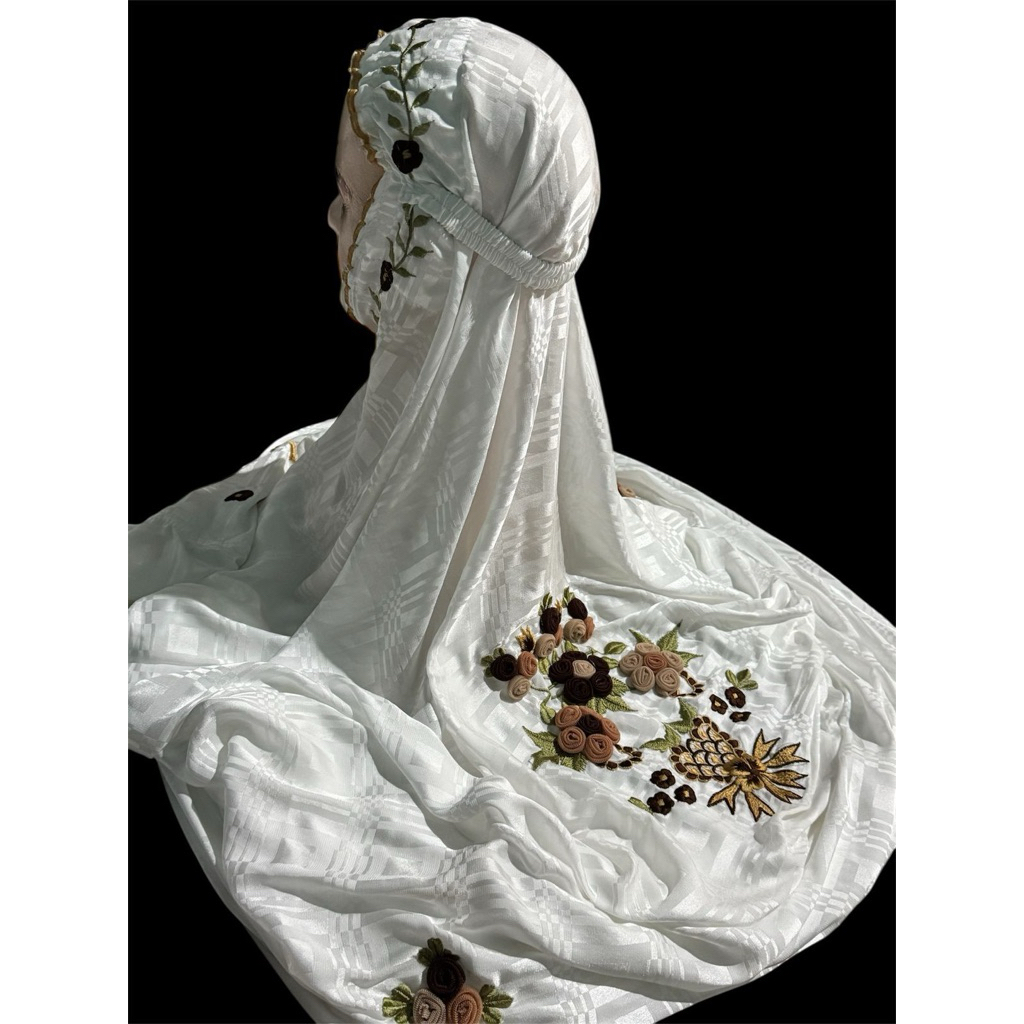 Mukena Terusan sutra blitz bordir tile