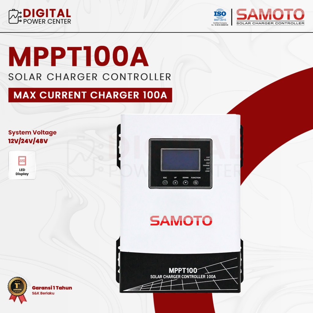SAMOTO Solar Charge Controller MPPT 100A Charger 12V 24V 48V MPPT100