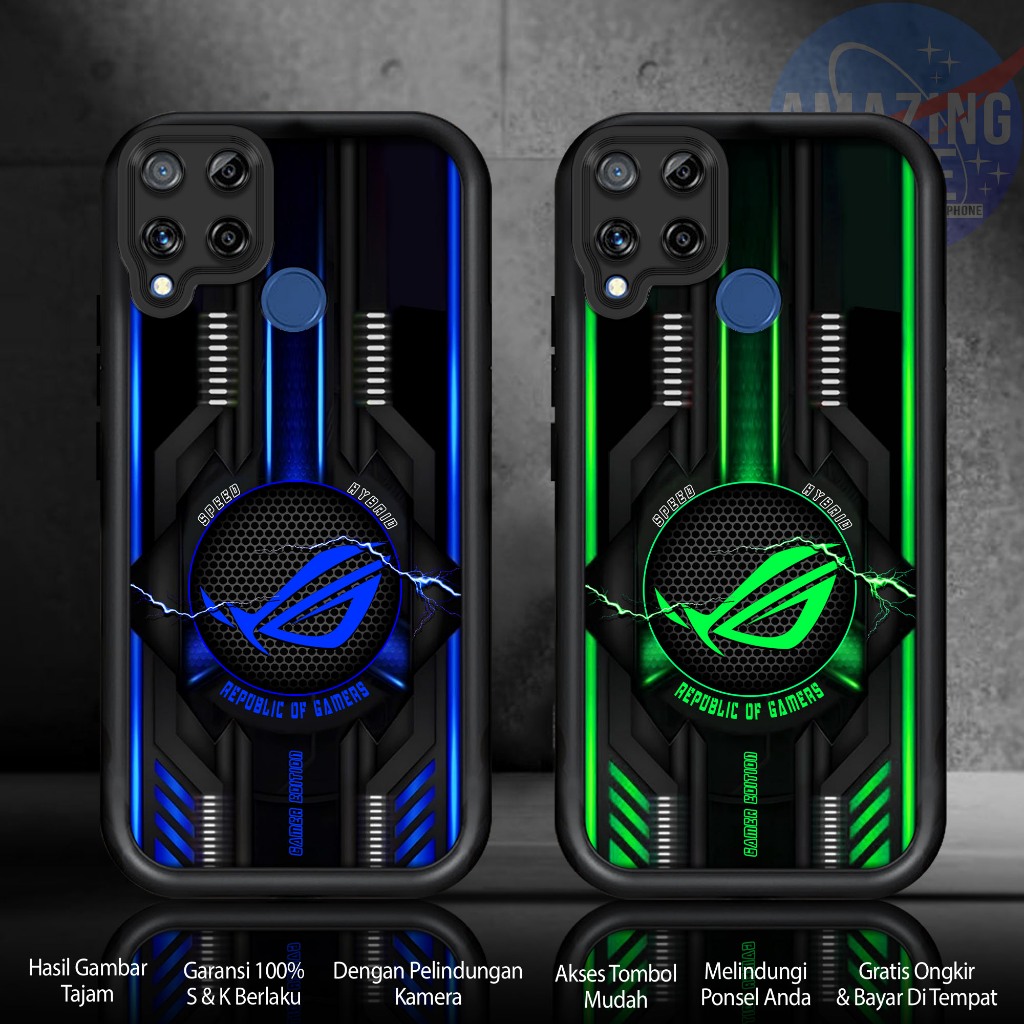 Case REALME C15 Motif ( ROG3 ) Cover Handphone Softcase Glossy Anti Jamur