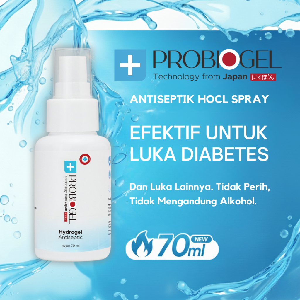 Probiogel Obat Luka Diabetes Bernanah Busuk Cepat Kering Antiseptik Spray HOCL 70ml