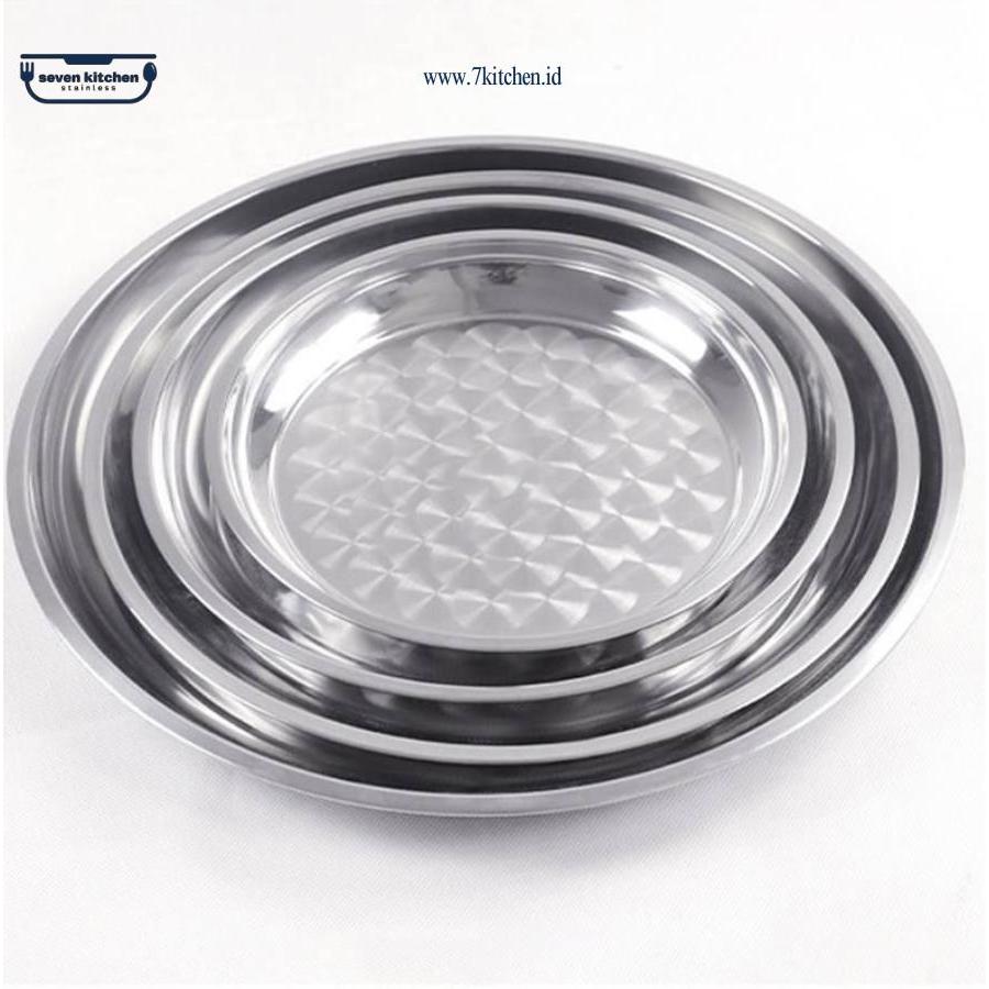 nampan bulat steinless jumbo diameter 40cm/50cm/60 cm  baki stainless jumbo