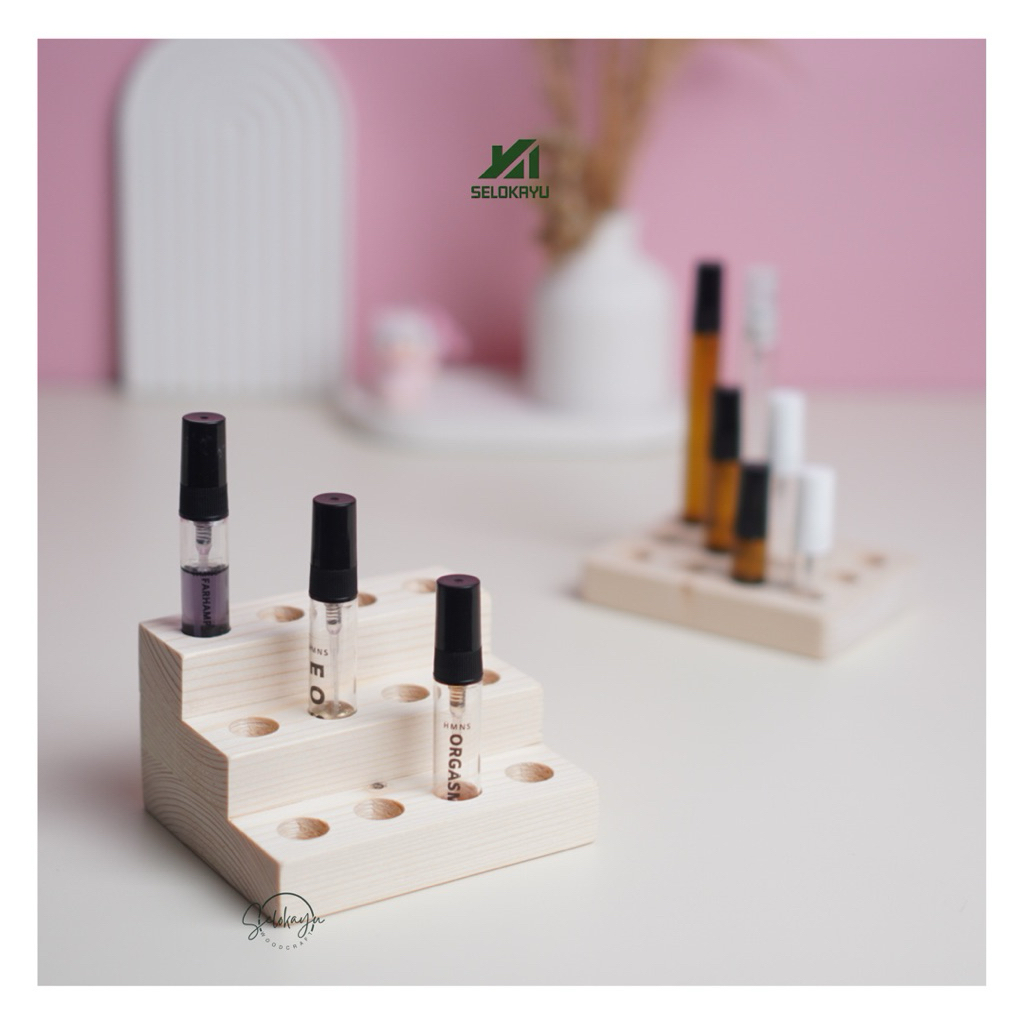 Rak Parfum Tester/Dudukan Sampel Minyak Wangi/Display Botol Parfum Kecil/Parfume Sample Holder/Fragr