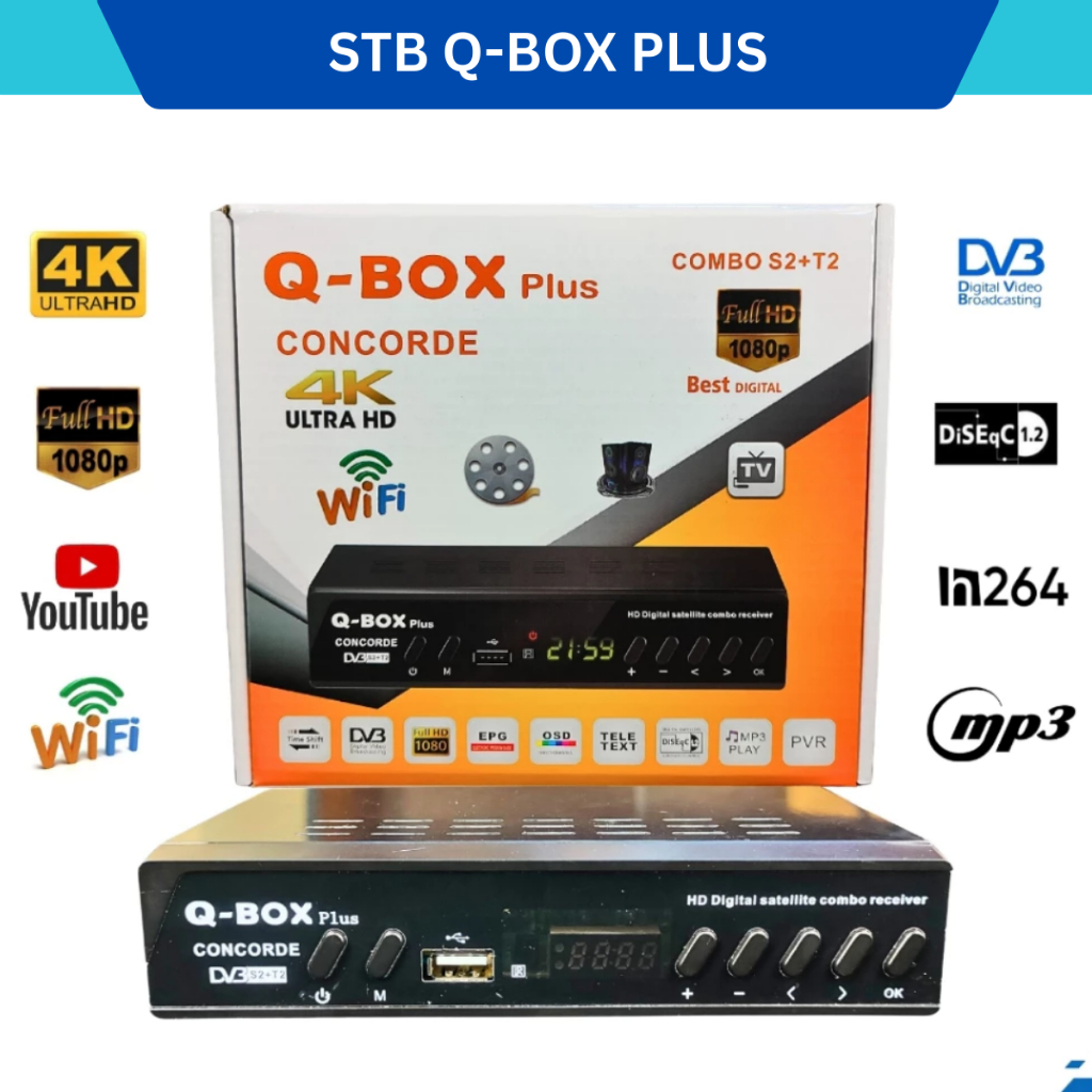STB, Set Top Box Digital Combo DVB S2+T2 Wifi STB Antena Super HD Support Antena Digital dan Parabol