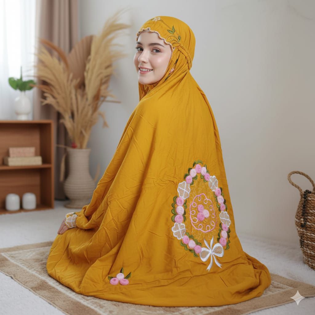 Mukena Terusan Dewasa Rayon aplikasi Tile