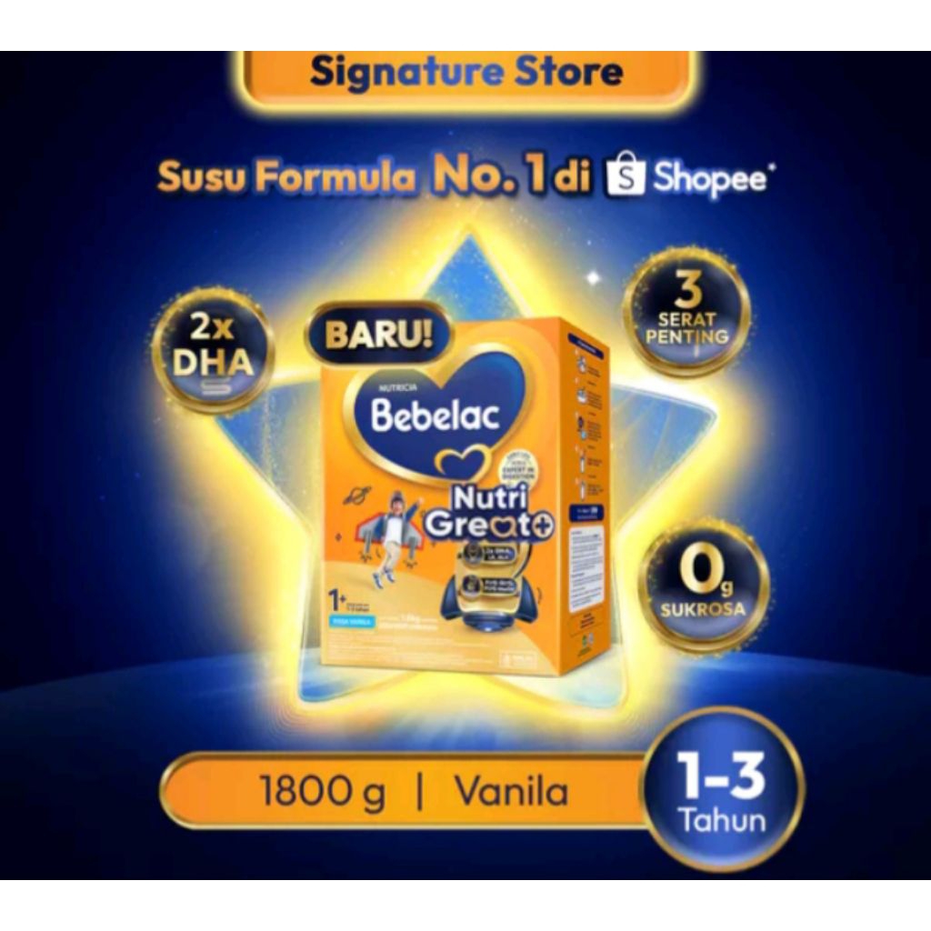 Bebelac 1+ (1-3 Tahun)1800 gr Susu Pertumbuhan Bubuk