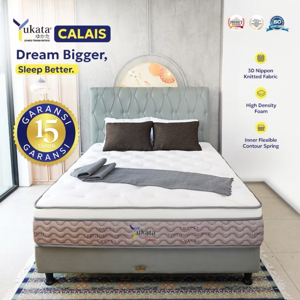 Kasur Spring Bed YUKATA CALAIS Tebal 32 cm | Springbed 100x200–200x200