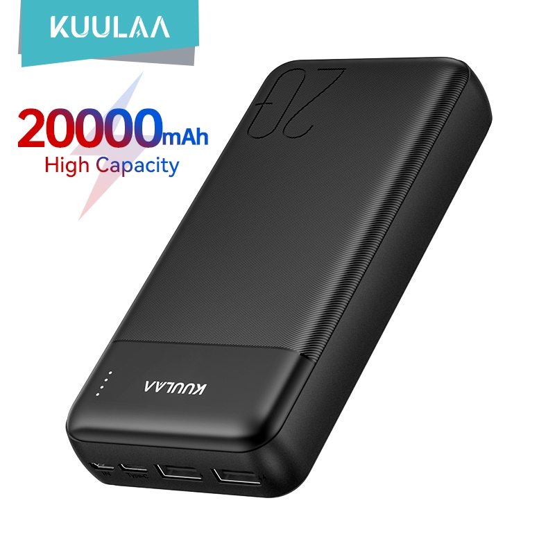 KUULAA 20000mAh digital portable power bank fast charging power bank suitable for iPhone Android