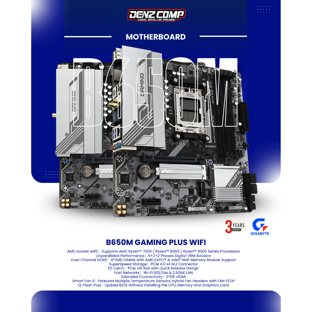 GIGABYTE B650M GAMING PLUS WIFI (Socket AM5, B650)