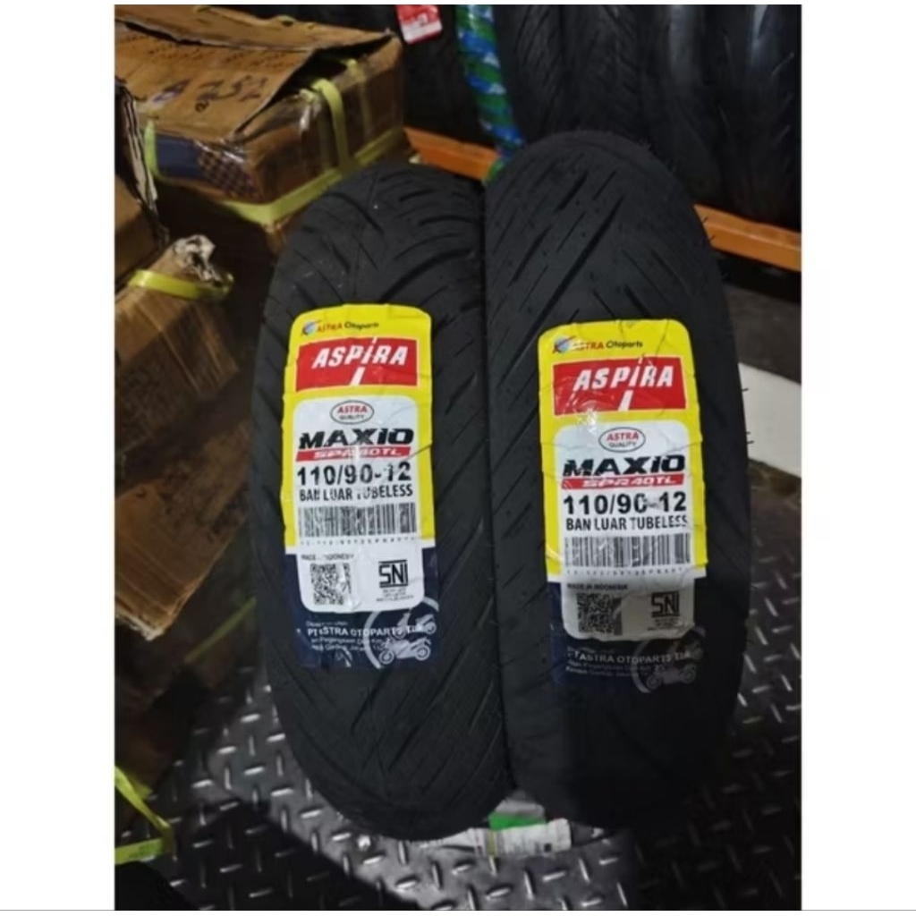 BAN LUAR TUBELES ASPIRA 110/90-12 SPR 40 BAN BELAKANG SCOOPY DONAT RING 12 FRE GO GENIO ASPIRA TUBEL