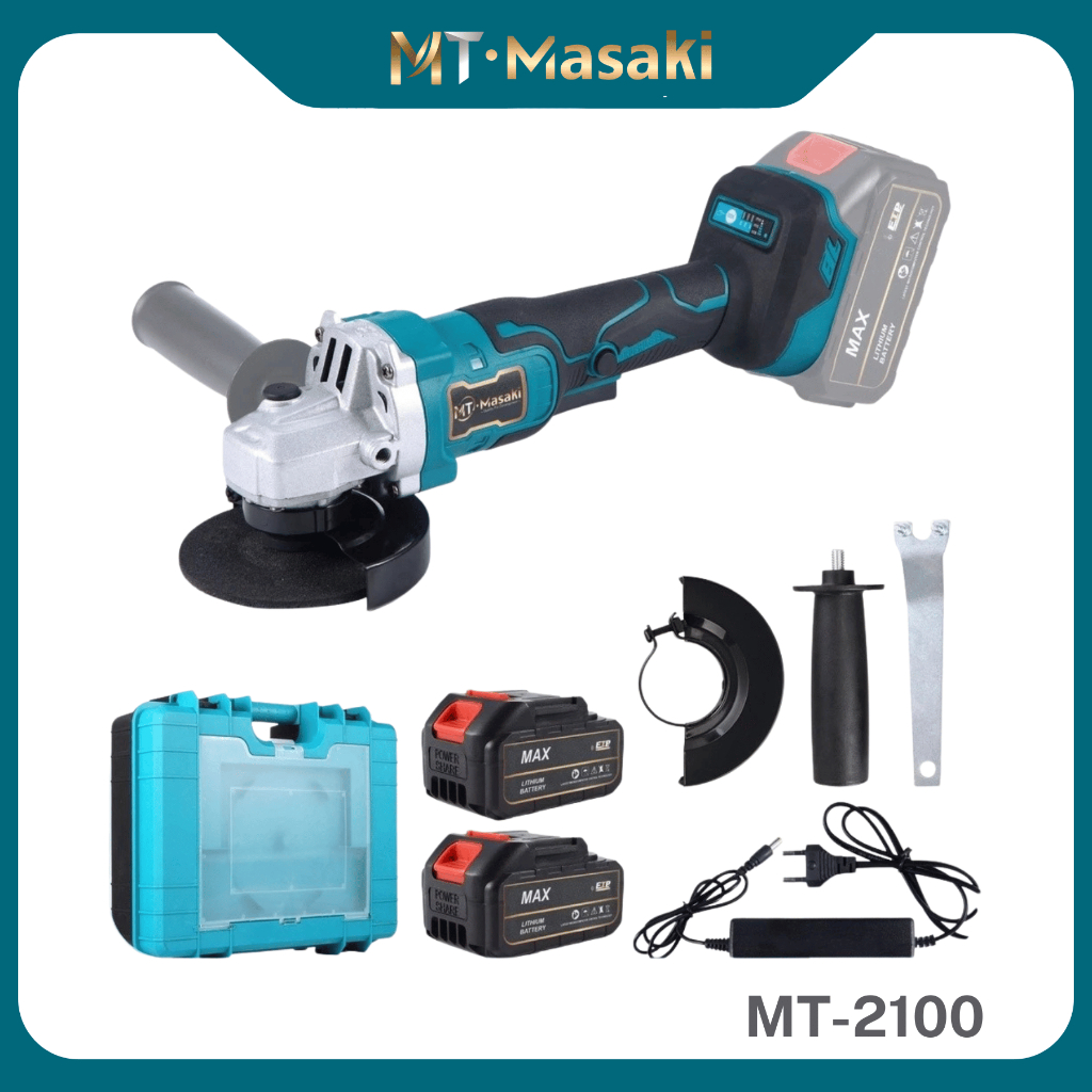 MT-2100 Angle Grinder Cordless Set 2 Baterai - Mesin Potong Gerinda Tangan Portable
