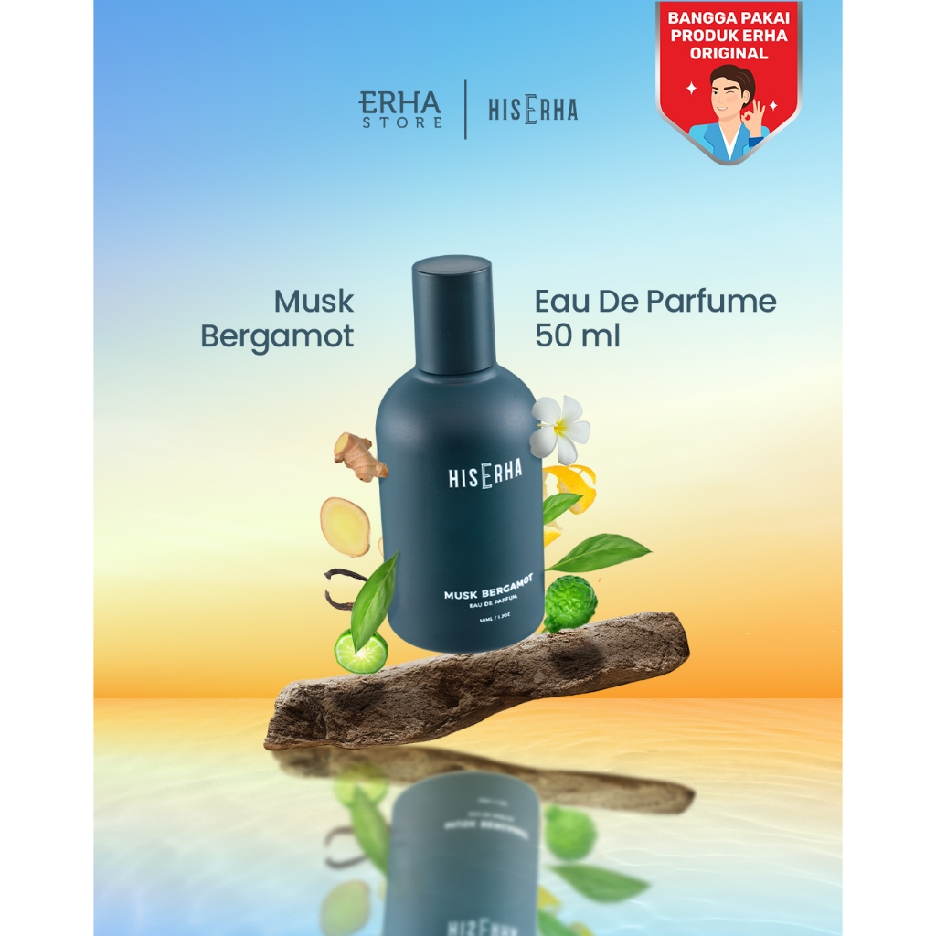 HIS ERHA MUSK BERGAMOT Eau de Parfum – 50 ml - Parfum Pria Tahan Lama, Cowok Maskulin Premium Wangi 