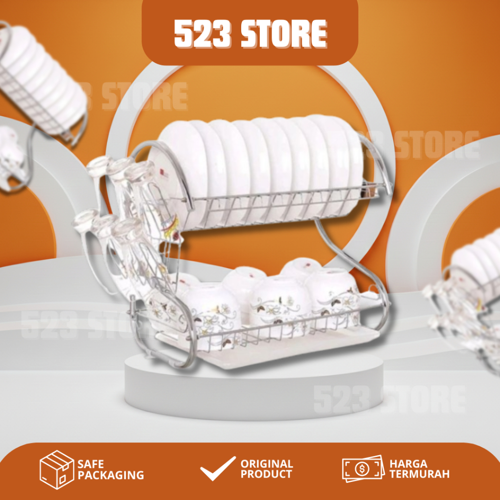 RAK PIRING STENLIS / RAK PERLENGKAPAN DAPUR / RAK STENLIS / RAK PIRING ELEGAN / RAK PIRING MULTIFUNG