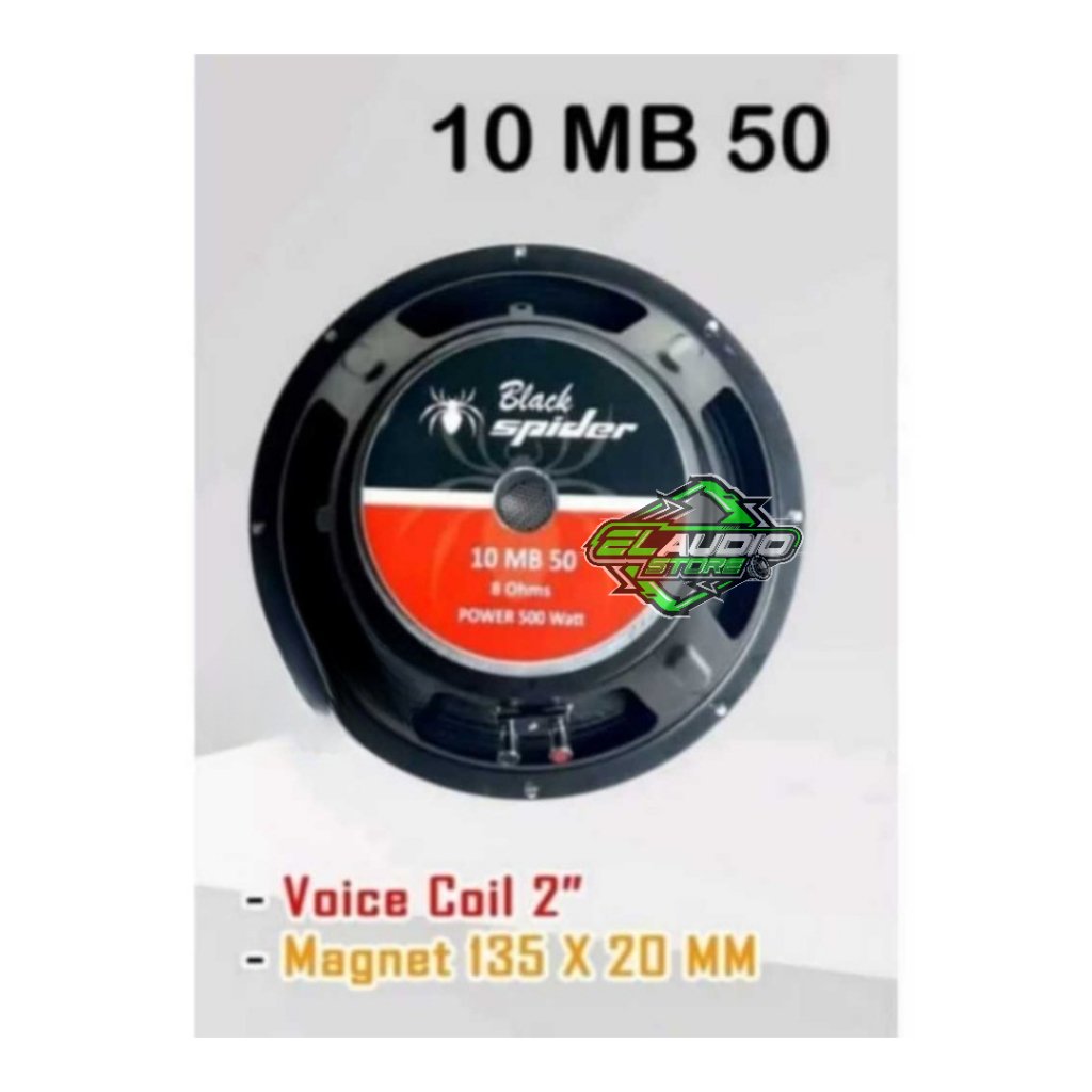 Speaker Midle Blackspider / Spiker Midel Black Spider 10MB50 midle midel 10 inch 500W