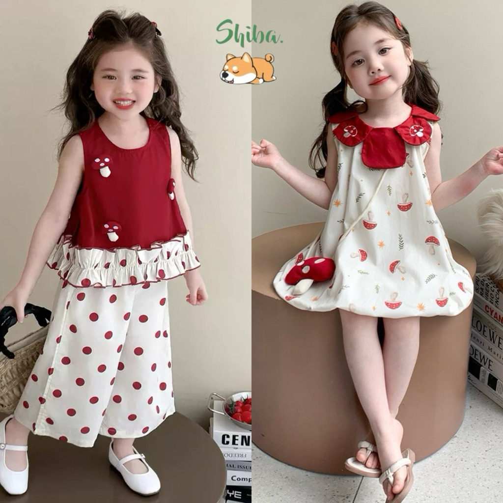 (1-8 TAHUN) Dress Merah Imlek Anak Perempuan | Setelan Baju Merah Kulot Anak Perempuan | Baju Lucu M