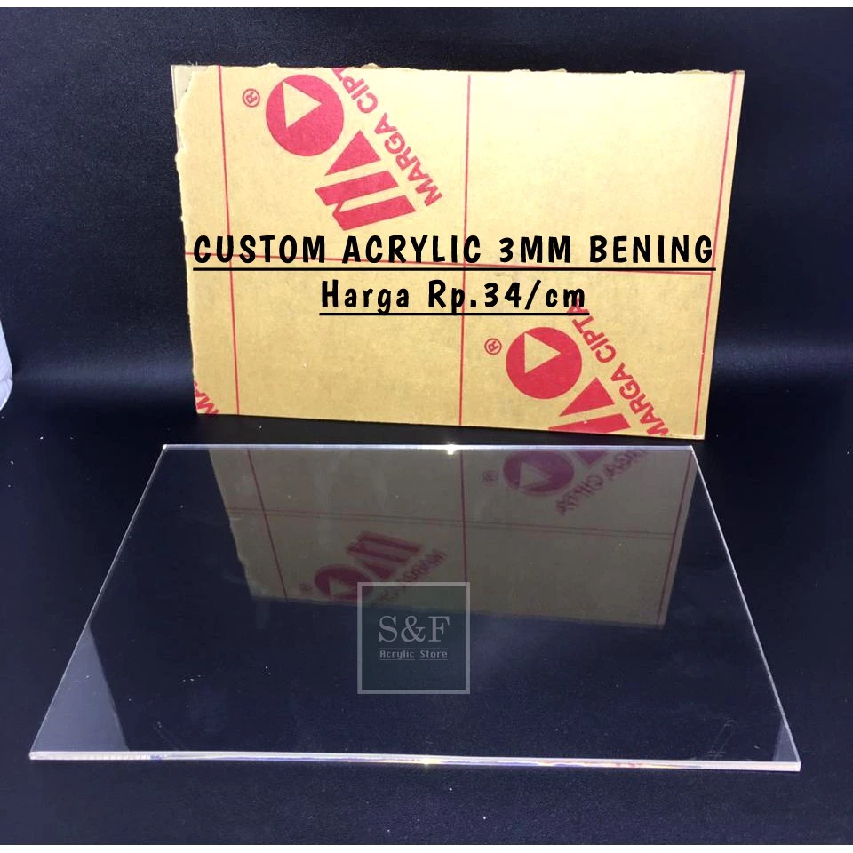 AKRILIK 3MM BENING / UKURAN 10x10 / AKRILIK / AKRILIK TRANSPARAN / AKRILIK LEMBARAN / ACRYLIC