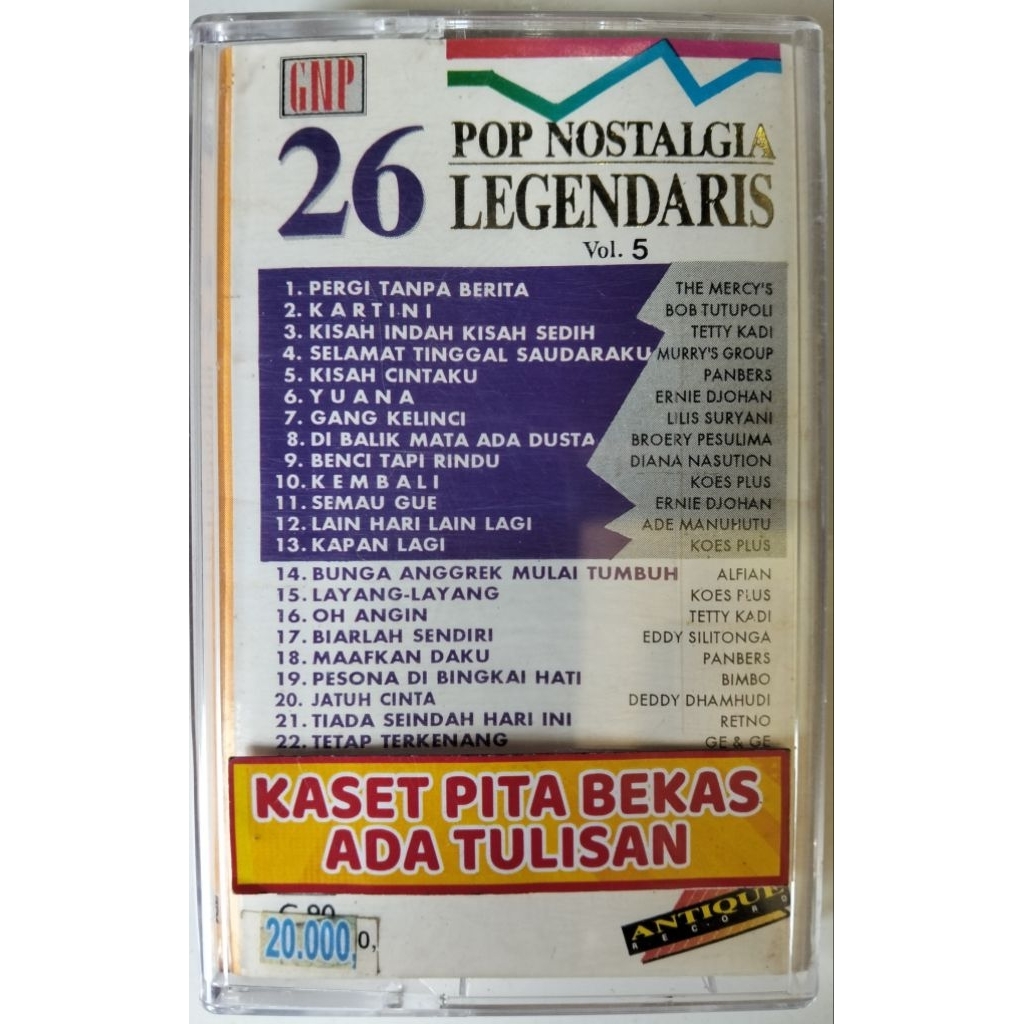 kaset pita bekas pop 26 pop nostalgia legendaris vol 5