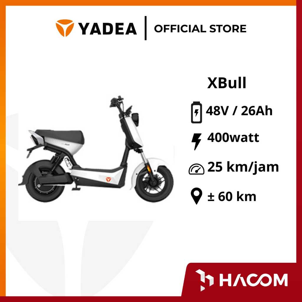 YADEA- Sepeda Listrik Yadea Xbull Garansi Resmi Yadea 2 Tahun Anti Air