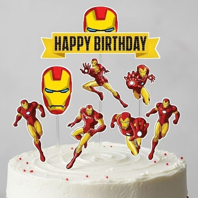 HIASAN KUE ULANG TAHUN IRON MAN TOPPER CAKE CUSTOM ULANG TAHUN