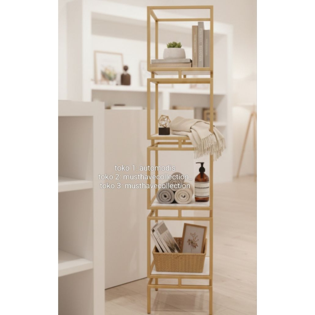 RAK BESI SUDUT RUANGAN TINGGI SIKU MINIMALIS KAMAR RUANH TAMU SIMPLE BUFFET RAKIT KNOCK DOWN GAWANG 