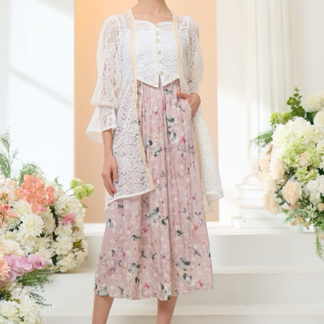 zuribasic - Floral Skirt / Rok Wanita Motif/ Floral Skirt/ Rok katun bordir
