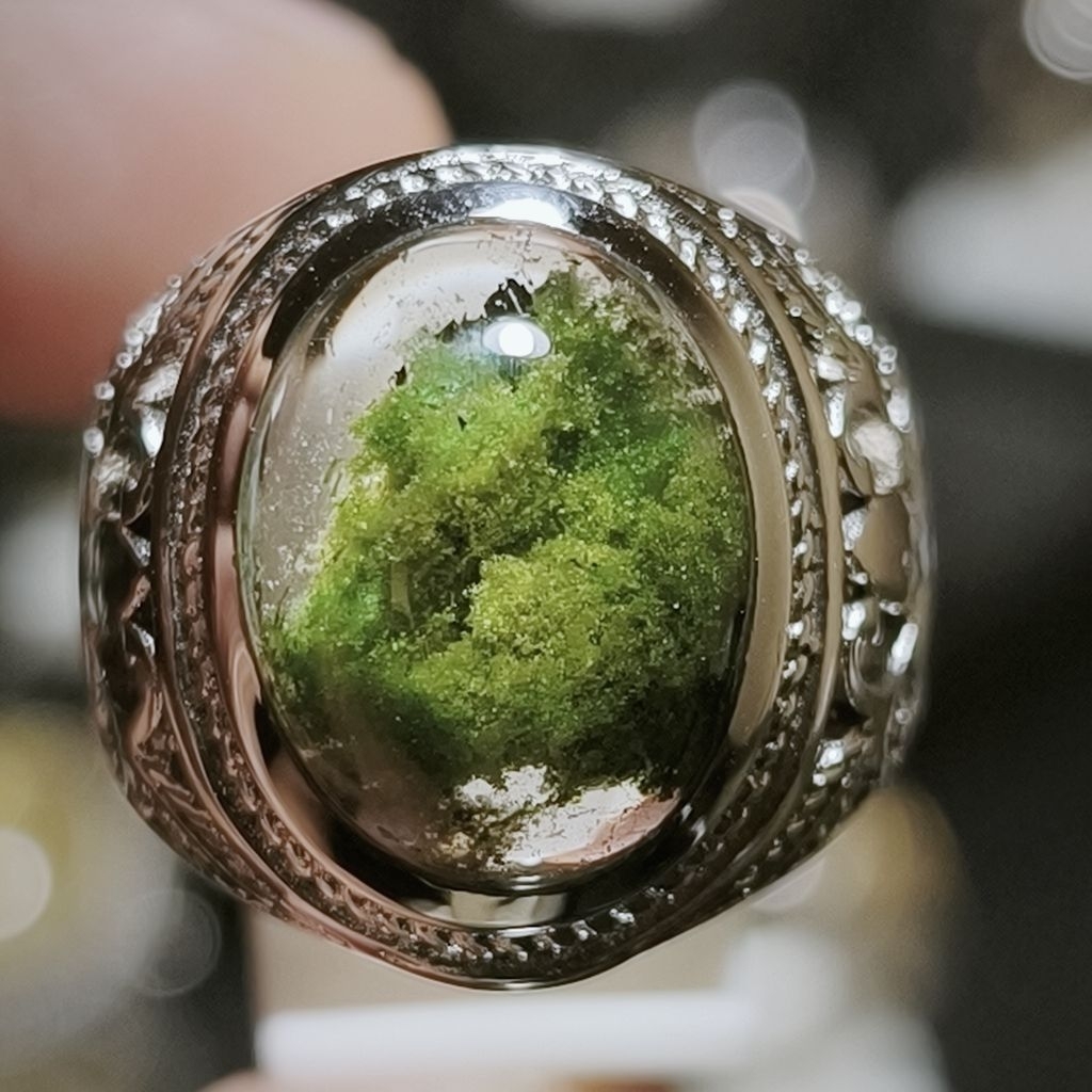 BATU KECUBUNG KARANG HIJAU ring size 9