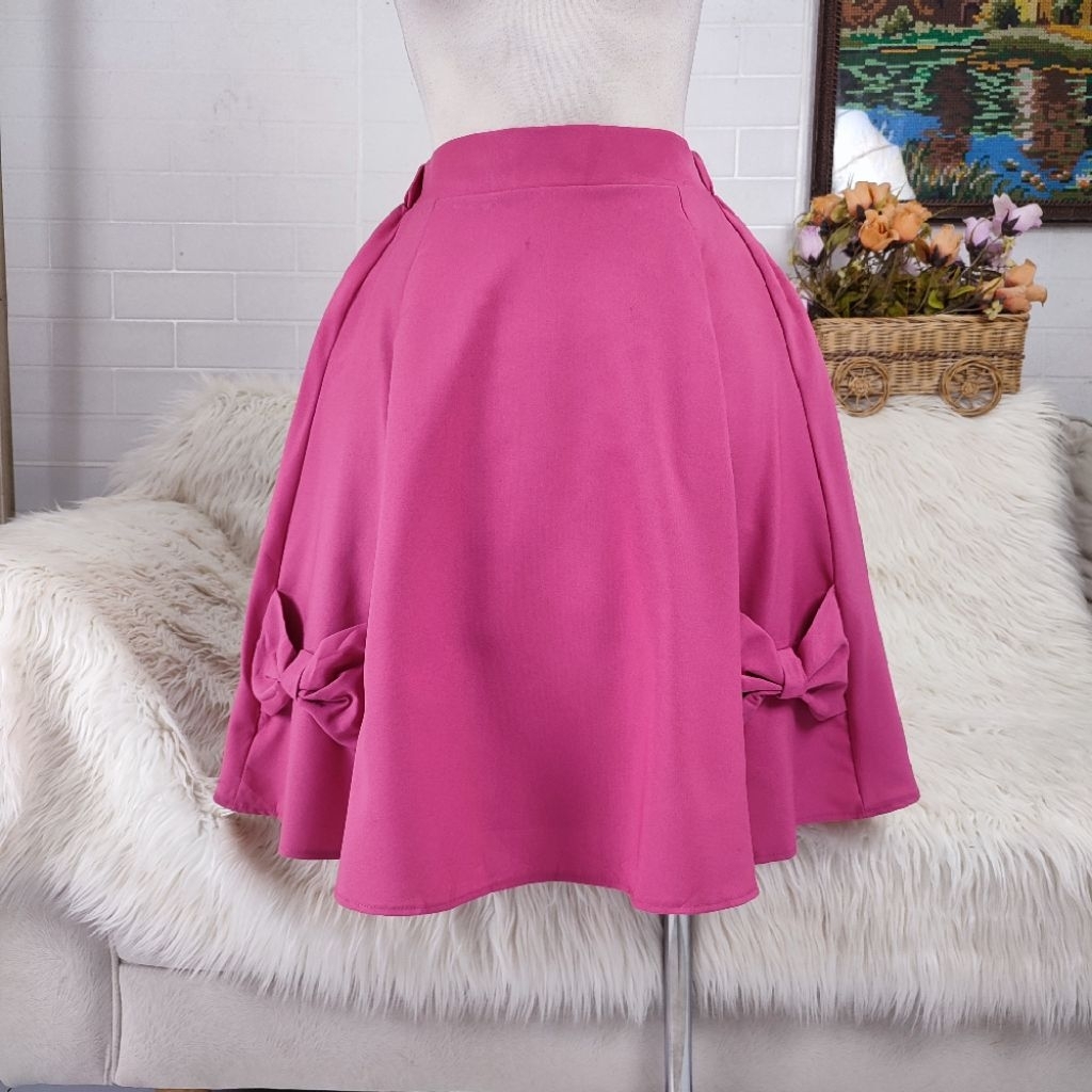 basic skirt pink skirt rok pink flare skirt pink rok pita pink