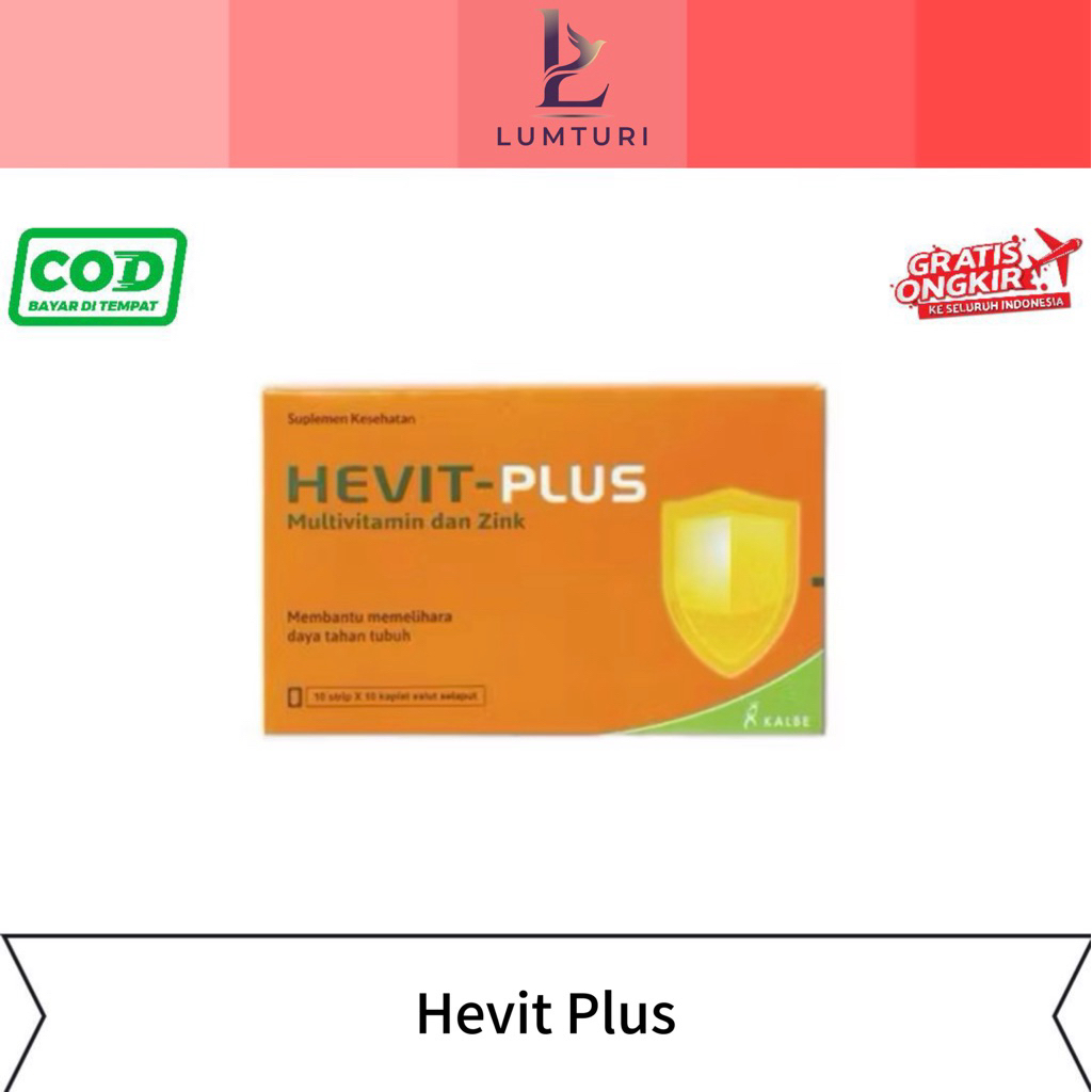 Hevit Plus Box Isi 100 Tablet Kaplet Vitamin Suplemen
