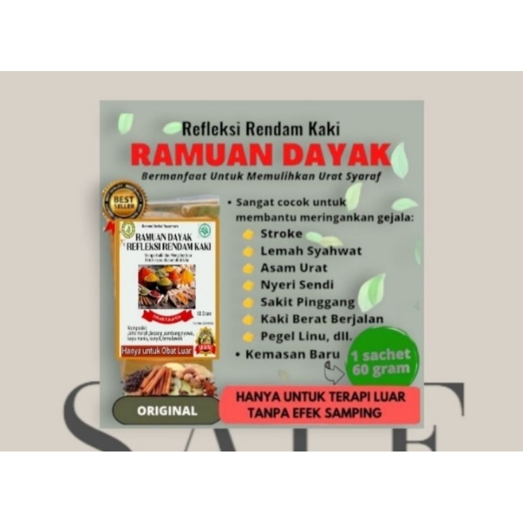 Bubuk rendam kaki / Ramuan Dayak Herbal Rendam Kaki 60g