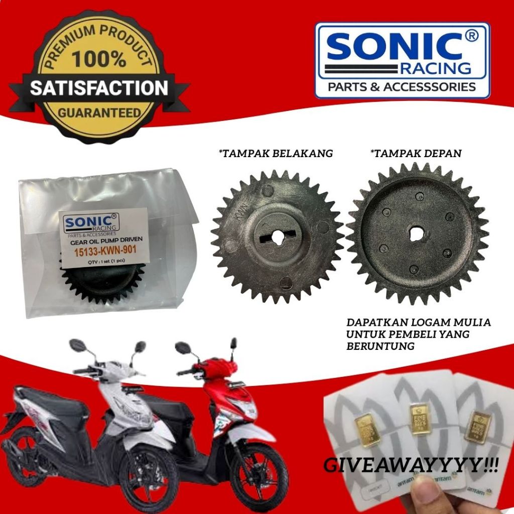 Gigi Pompa Oli / Gear Oil Pump Motor Honda BeAT (karbu & FI)  Honda Scoopy (karbu & FI)  Honda Vario