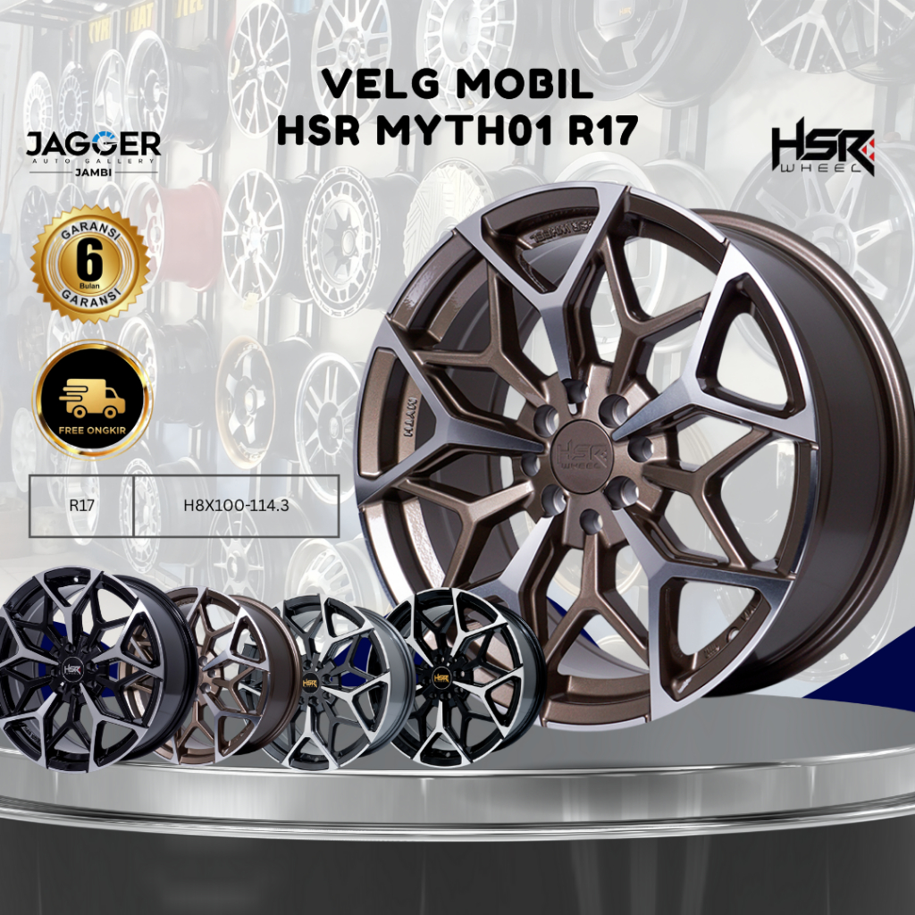 VELG RACING KEREN HSR MYTH01 R17X7.5 PCD 4X100 DAN 4X114.3 ET42 GBRZ MF SUPER SALE FREE BALANCING FR