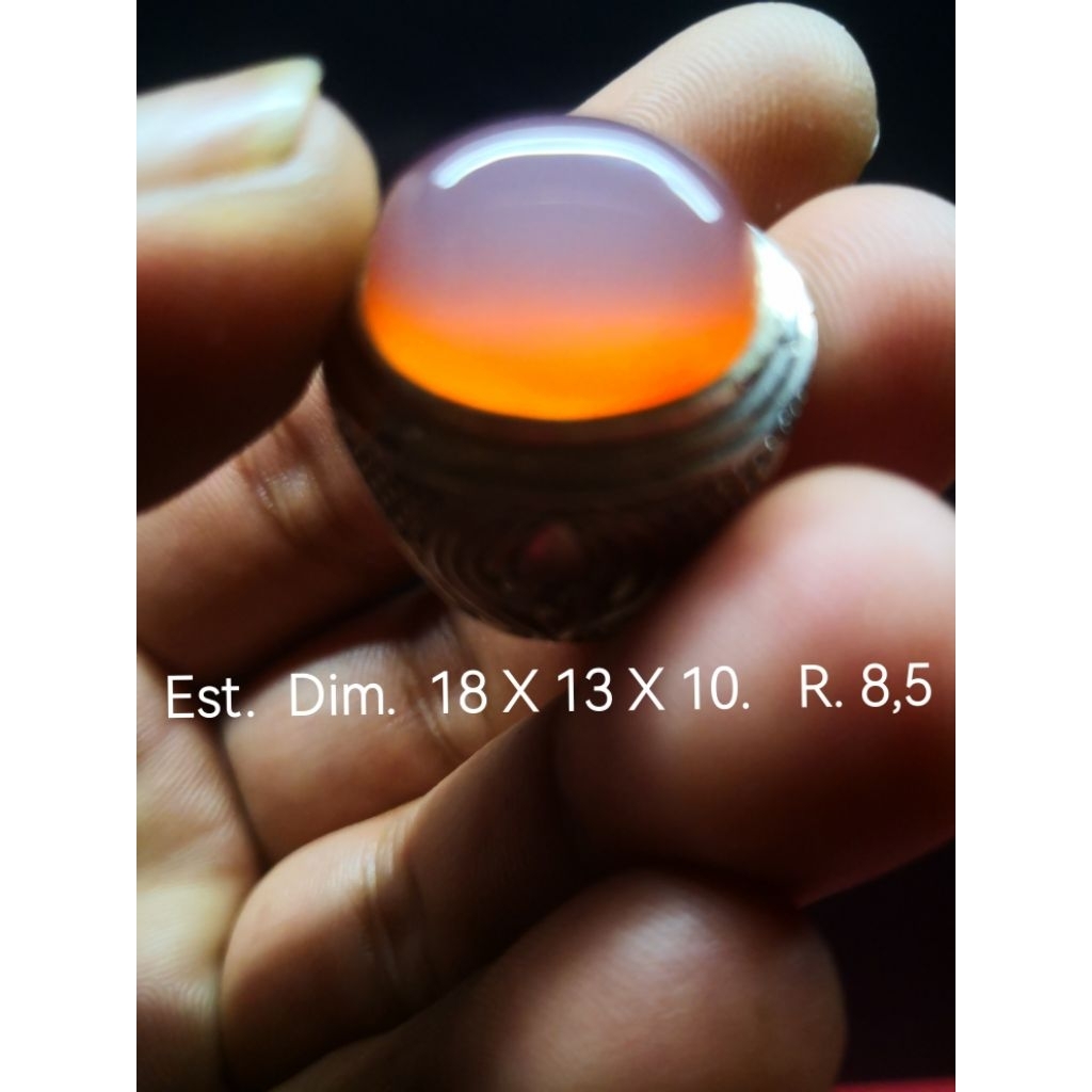 Cincin Batu Obi Nukleus Alas Orange Kristal Clean bias  BUKAN bacan kalimaya pirus ruby safir pandan