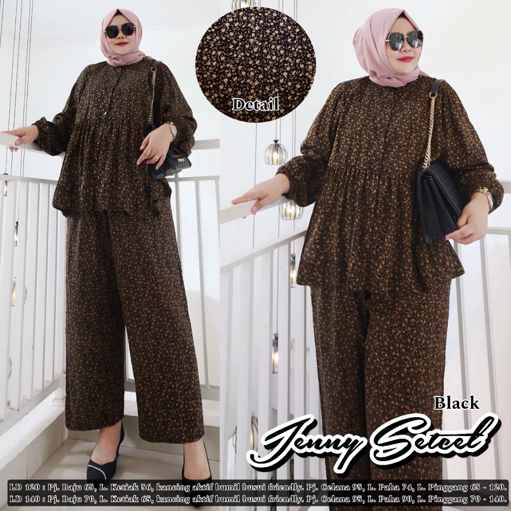 SETCEL JUMBO - ONE SET BIG SIZE kode Jenny - SETCEL Setelan Celana Wanita Jumbo Terbaru Kekinian LD 