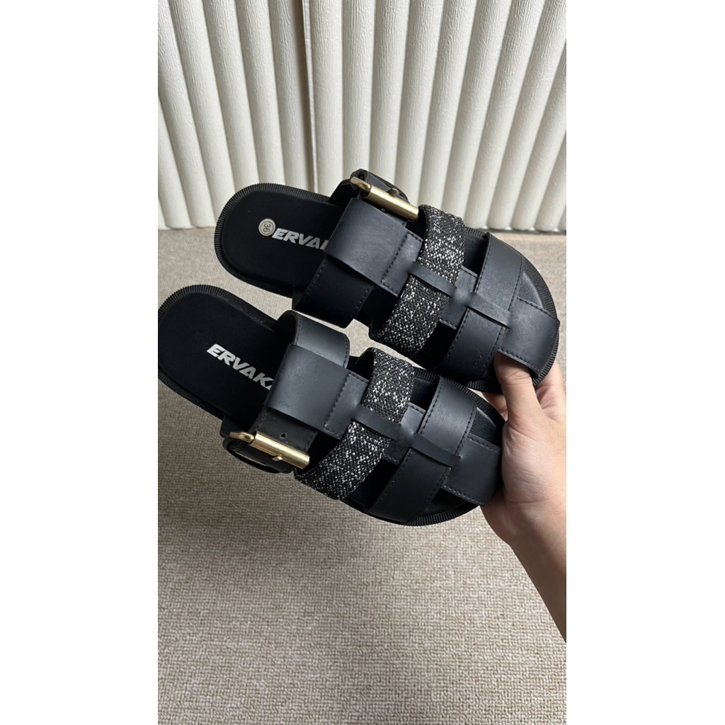 Sandal Wanita Ervaka Kulit Sintetis