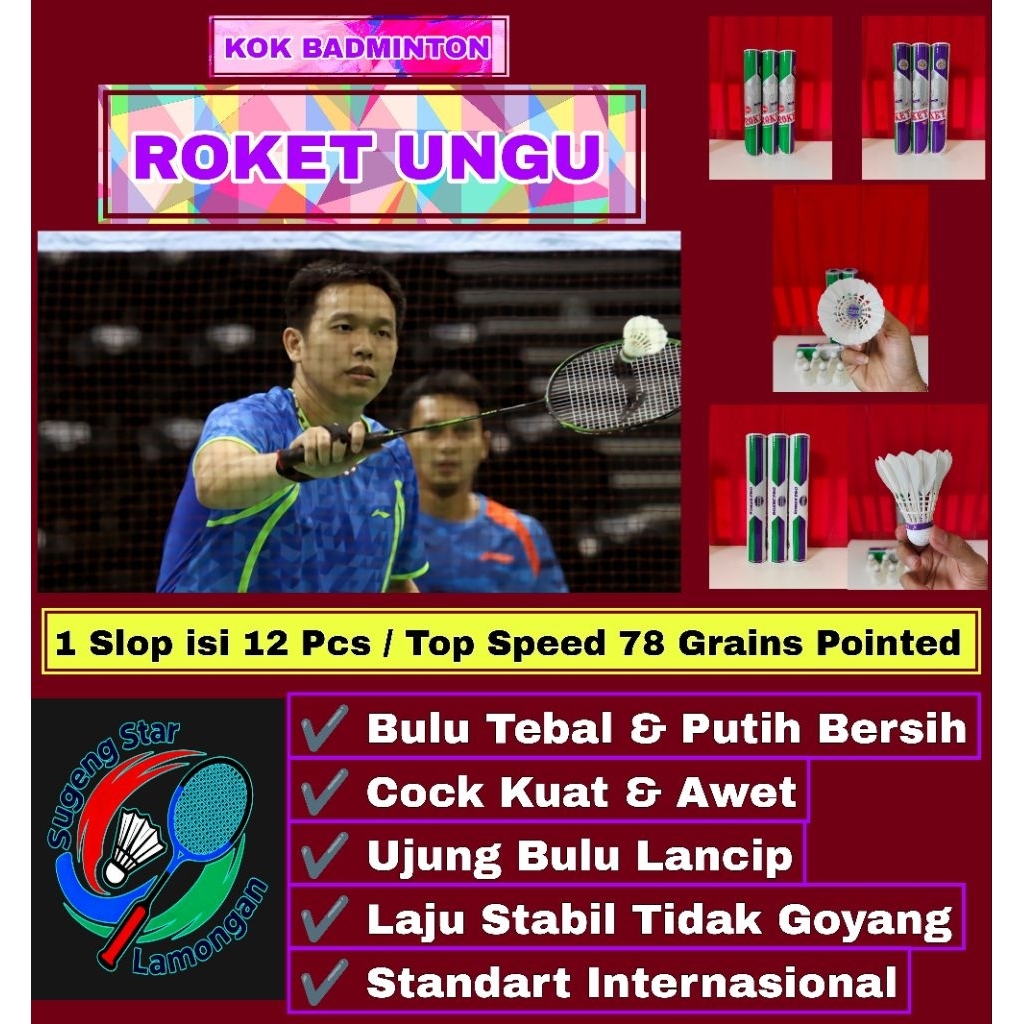 KOK BADMINTON / ROKET UNGU / KOK BULUTANGKIS / ORIGINAL