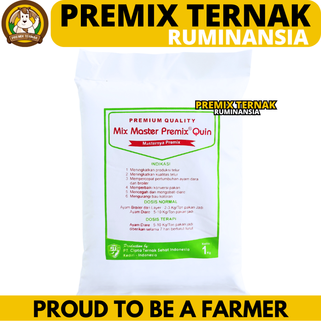 MIX MASTER PREMIX QUIN 1 KG - Olaquindox Agp Pemacu Pertumbuhan & Penambah Berat Badan Ayam & Babi