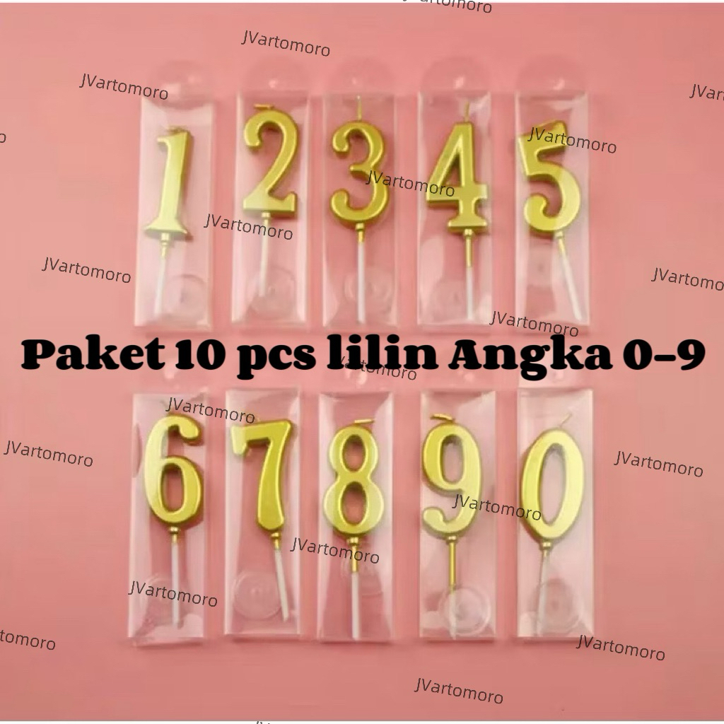10pcs Lilin Angka 0-9