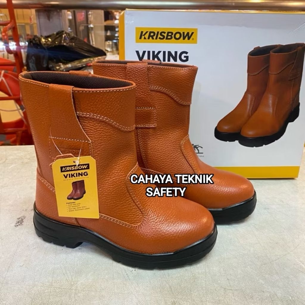 Sepatu Safety Krisbow Viking Coklat / Krisbow Sepatu Safety Boot Hektor Viking Coklat