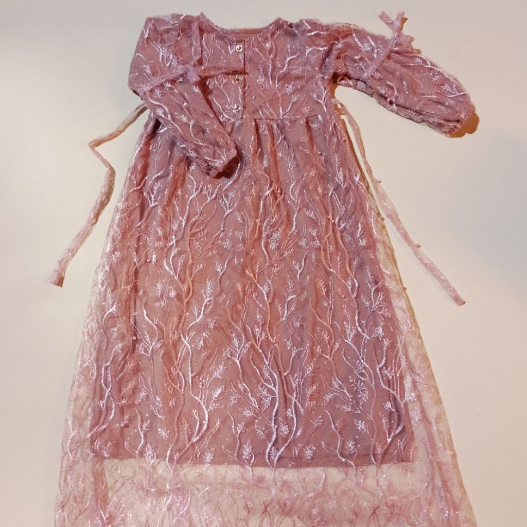 Gamis brokat anak usia 10 - 12 tahun