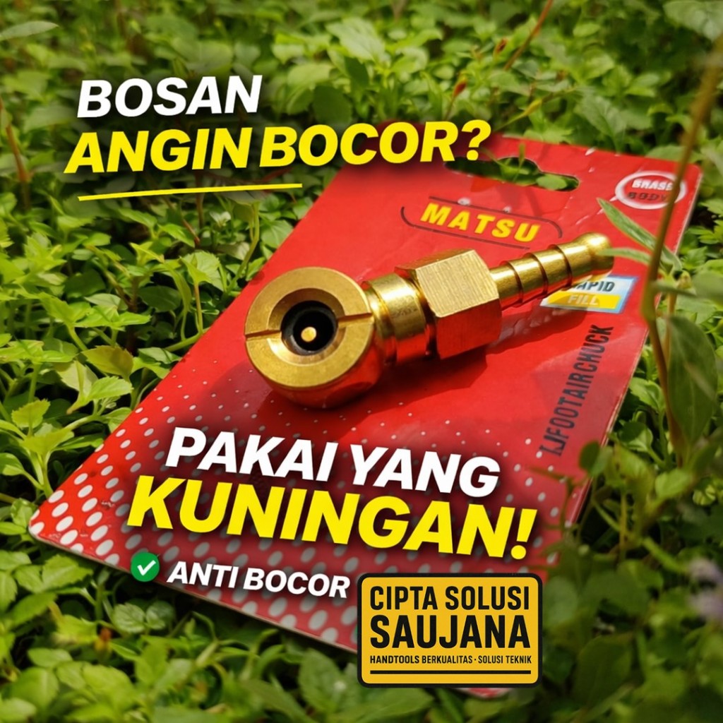 MATSU Kepala Isi Angin Kuningan Nepel Air Chuck Pentil Isian Angin Pompa Ban Motor Model Keong Bulat