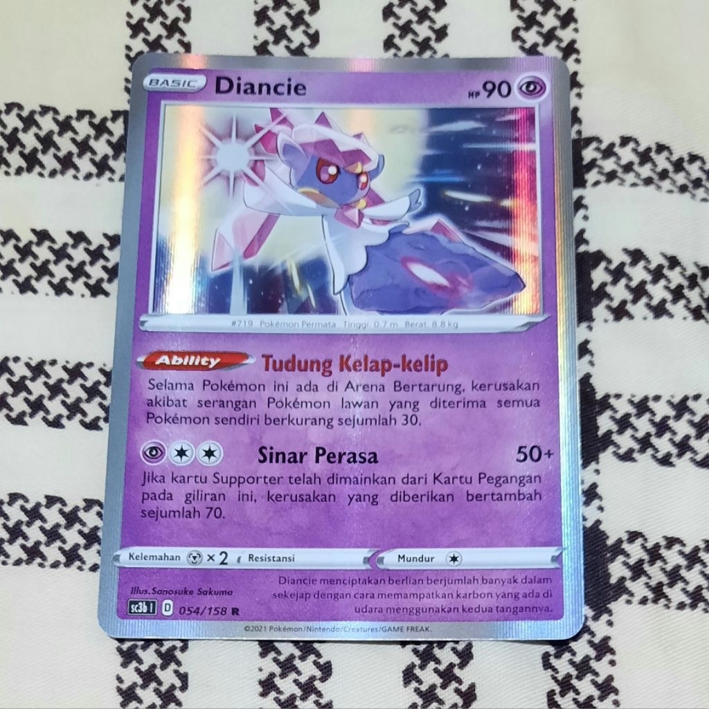 Kartu Pokemon Diancie foil Sc3b bahasa indo tcg