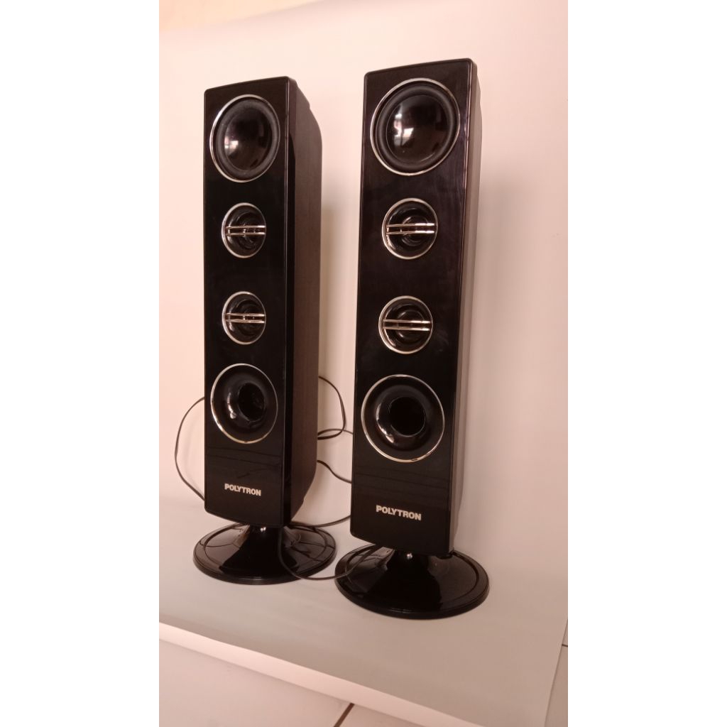 Sepasang Speaker Tower Pasif LED TV Polytron SECOND 32 Inci, Suara Jernih dan Instalasi Mudah