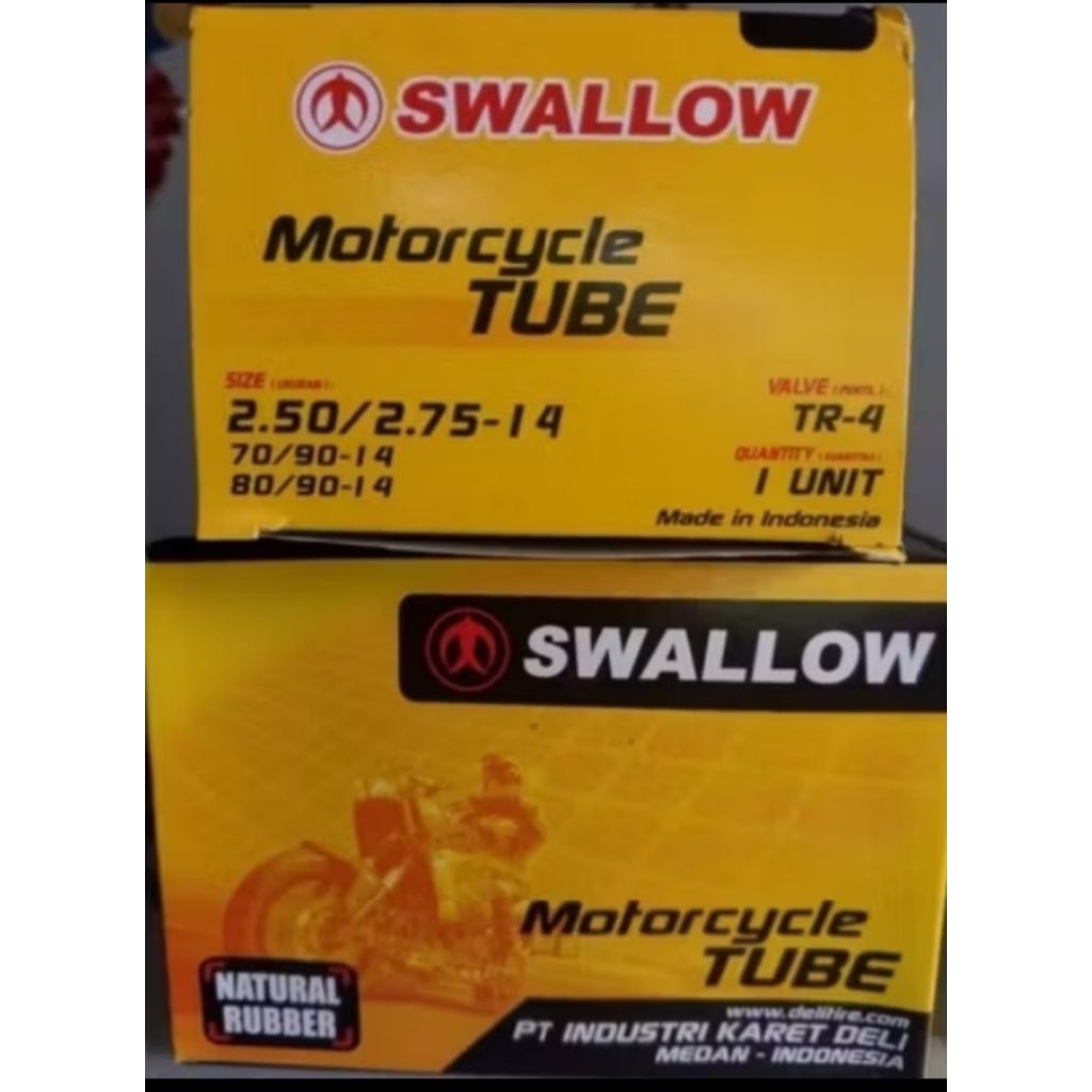 BAN DALAM DALEM MOTOR MATIC RING 14 250/275-14 MERK SWALOW SWALLOW