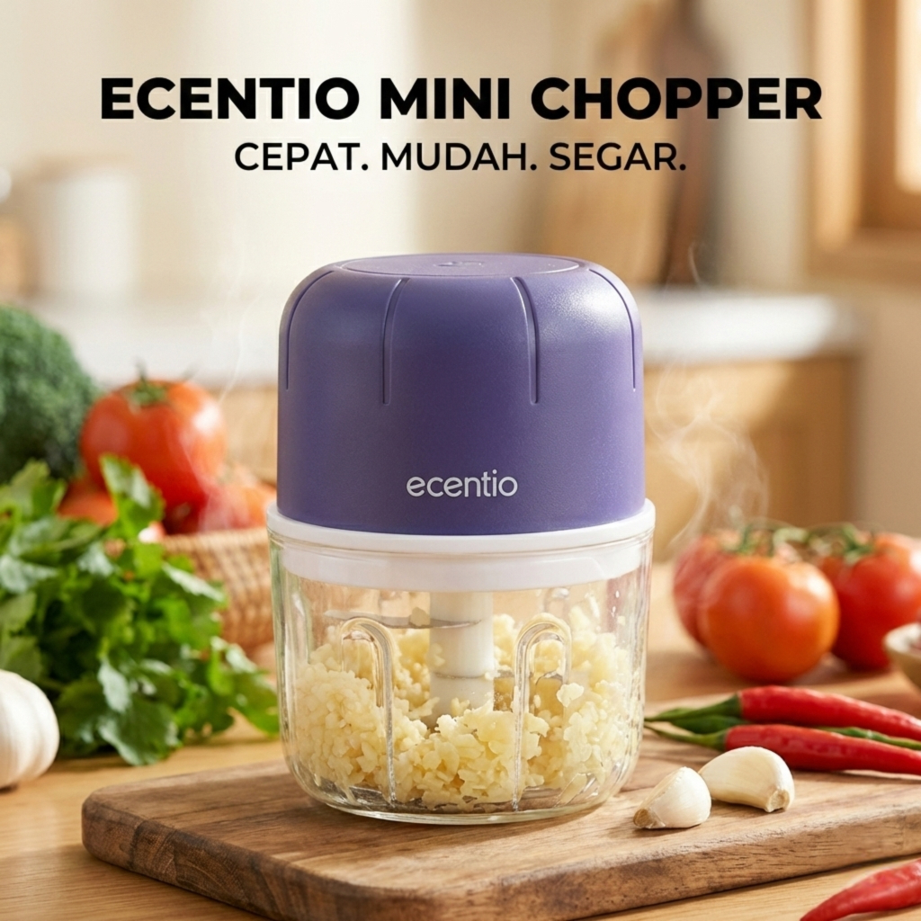 ecentio kaca blender 6 pisau coper daging dan bumbu 250ml peralatan dapur chopper blender mini blend