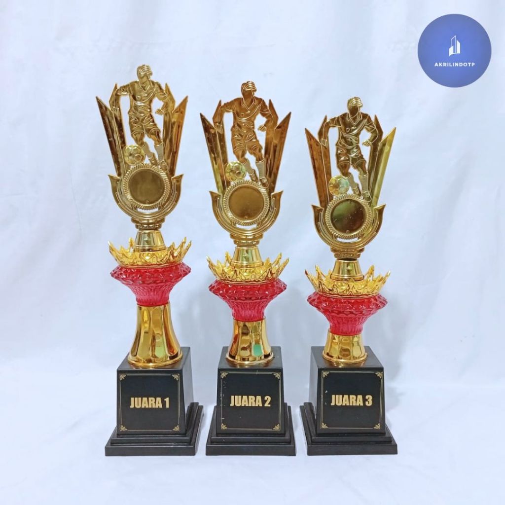 PIALA SEPAK BOLA TERBARU SATUAN DAN SET (KODE B2) TINGGI 40 - 44 CM